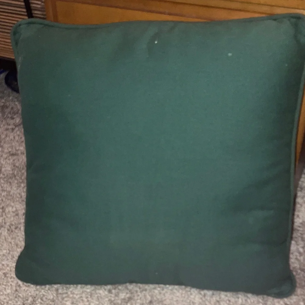 Debbie Mumm Holiday Birdhouse Pillow with Red and Green Accents 15”